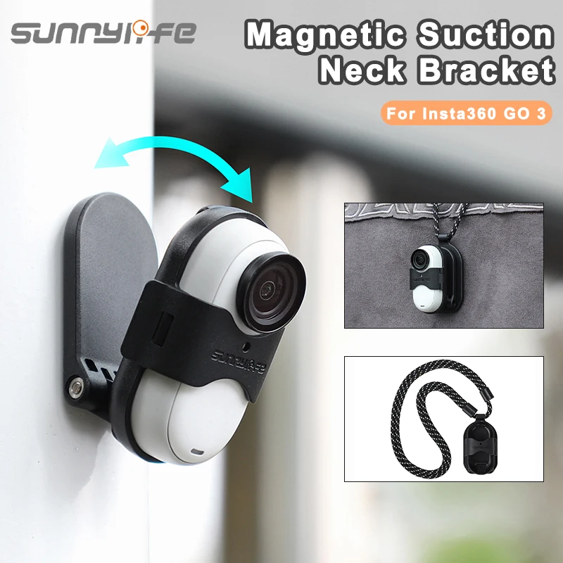 

Sunnylife Magnetic Mount Stand For Insta360 GO 3 Action Camera Holder Pendant Cord POV Shot Protective Frame Accessories