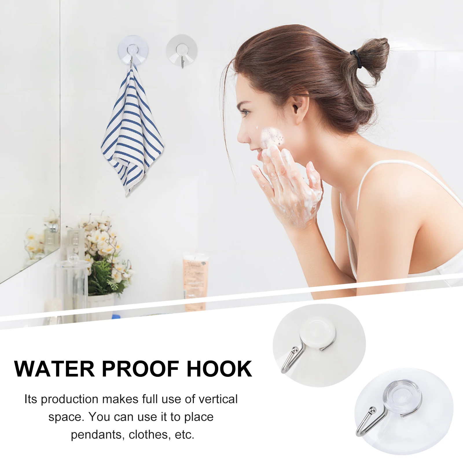 16Pcs Suction Cup Hooks Waterproof Strong Bearing Capacity Simple Installation Storage Hooks for Home Waterproof Hook