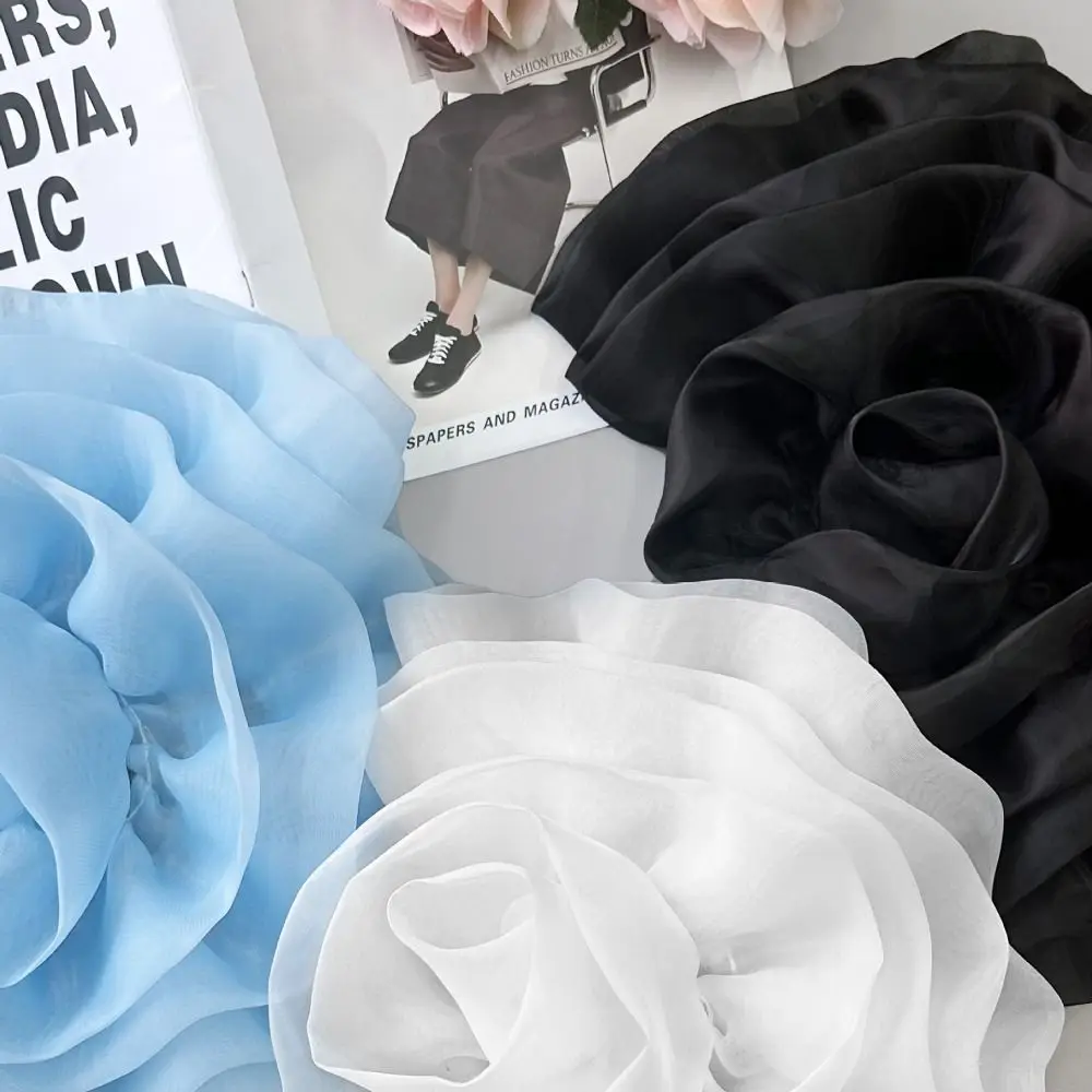 수제 꽃 패치 바느질 아플리케 액세서리 의류 드레스 목 장식 3D 꽃 코사지 불규칙한 Organza