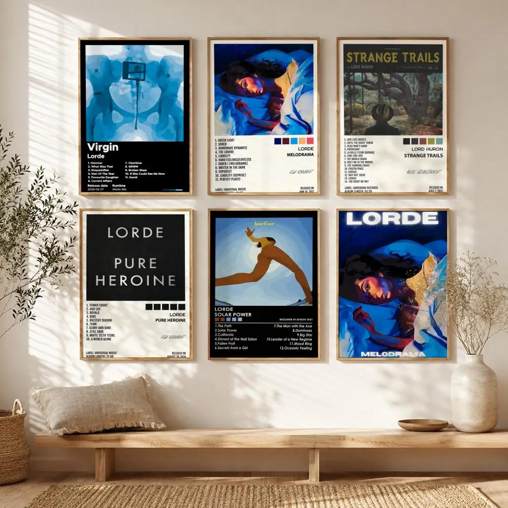 Dark Alternative Singer L-Lorde Poster All-match HD Waterproof Self-Adhesive Wall Art Sticker For Home Bedroom