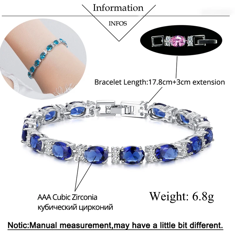 ThreeGraces Brilliant Light Blue Cubic Zirconia Silver Color Fashion CZ Tennis Bracelet for Women Engagement Party Jewelry BR236