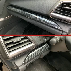 Carbon Fiber LHD Interior Center Console Dashboard Trims Strips Accessories For Subaru Forester 2019 2020 2021 2022 2023 2024