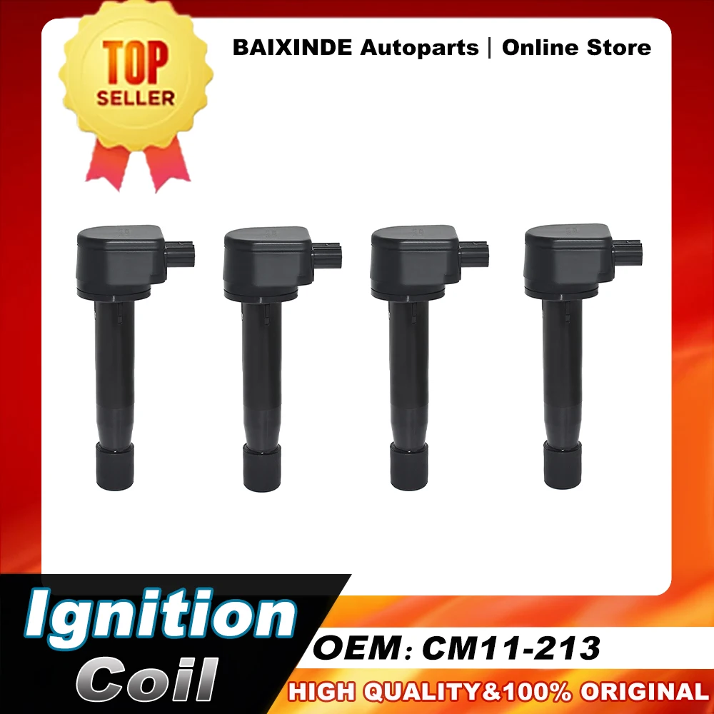 1/4 PCS OEM 30520-R70-A01 30520-R70-S01 CM11-213 Ignition Coil For 08-12 Accord 10-12 Crosstour 08-17 Odyssey Acura RL TL TSX