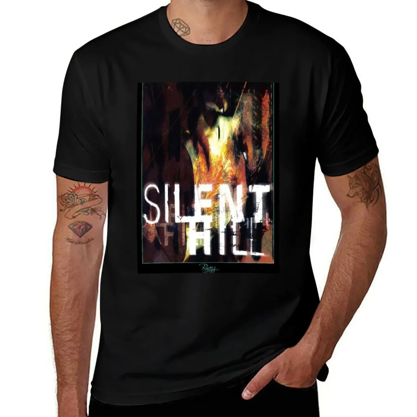 

(Old for man Box Art shirts shirt t 1 Hill t - Cover) Ps1 T-Shirt man graphic anime Silent