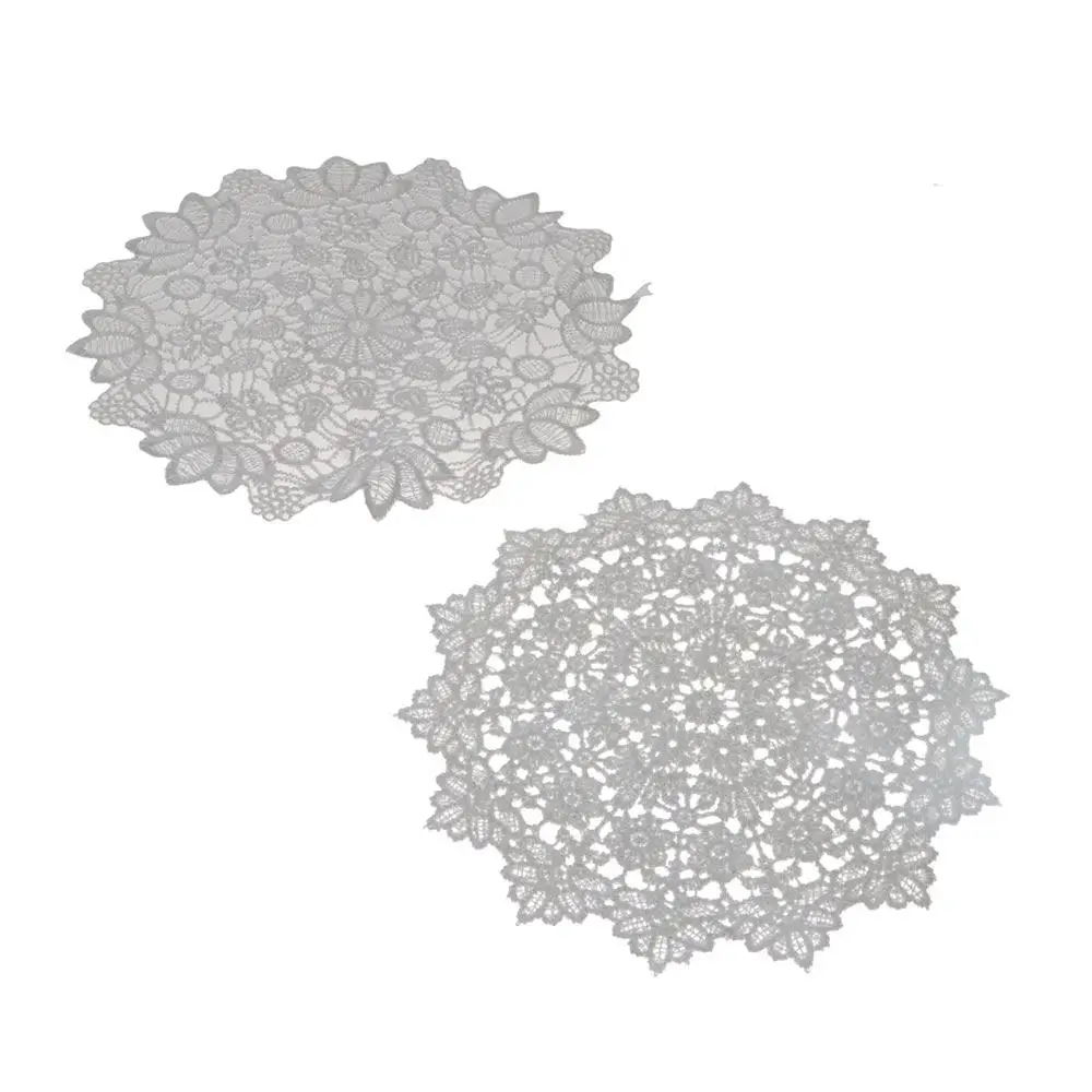 Hollow Delicate Embroidery Flower Crochet Cup Mat Table Decoration Doily Pad Coaster Placemat
