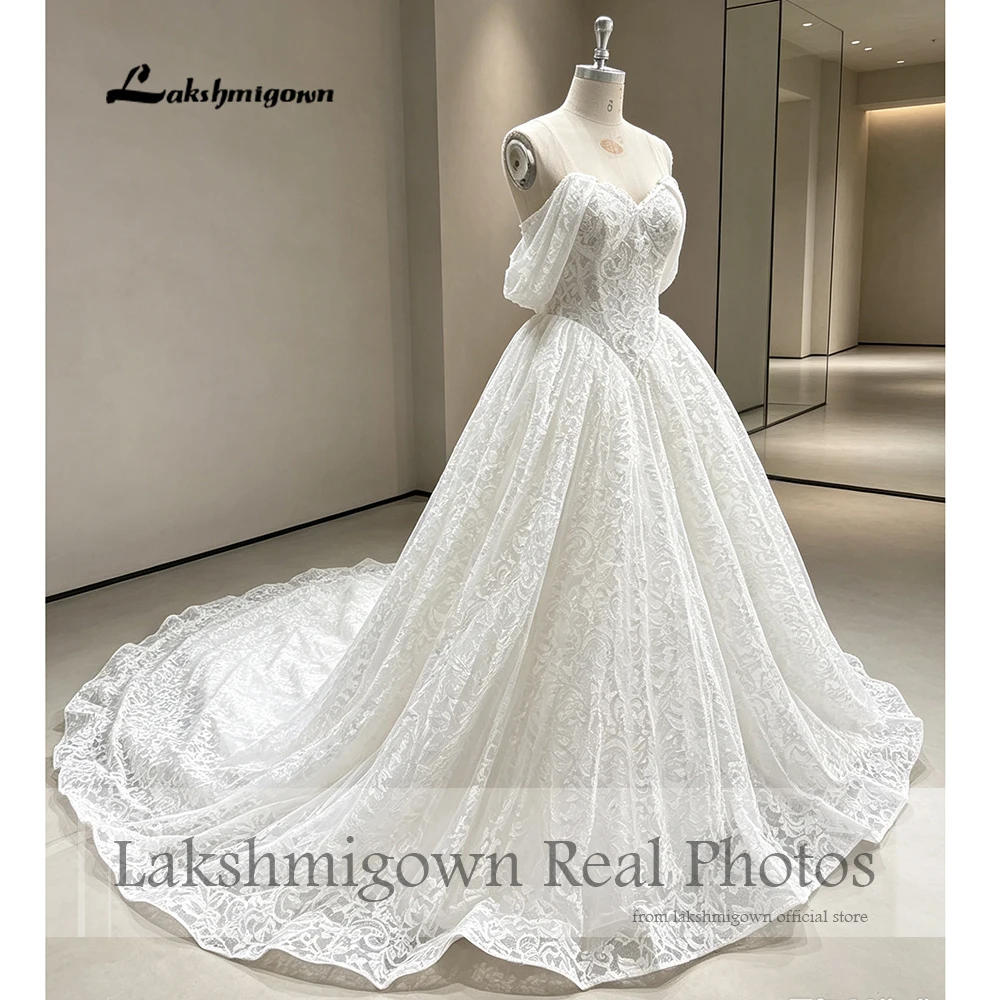 Lakshmigown Blumen-Spitze Luxus-Ballkleid Hochzeitskleider für Frauen 2027 Echte Fotos Korsett-Brautkleid Maßanfertigung – Detail 6