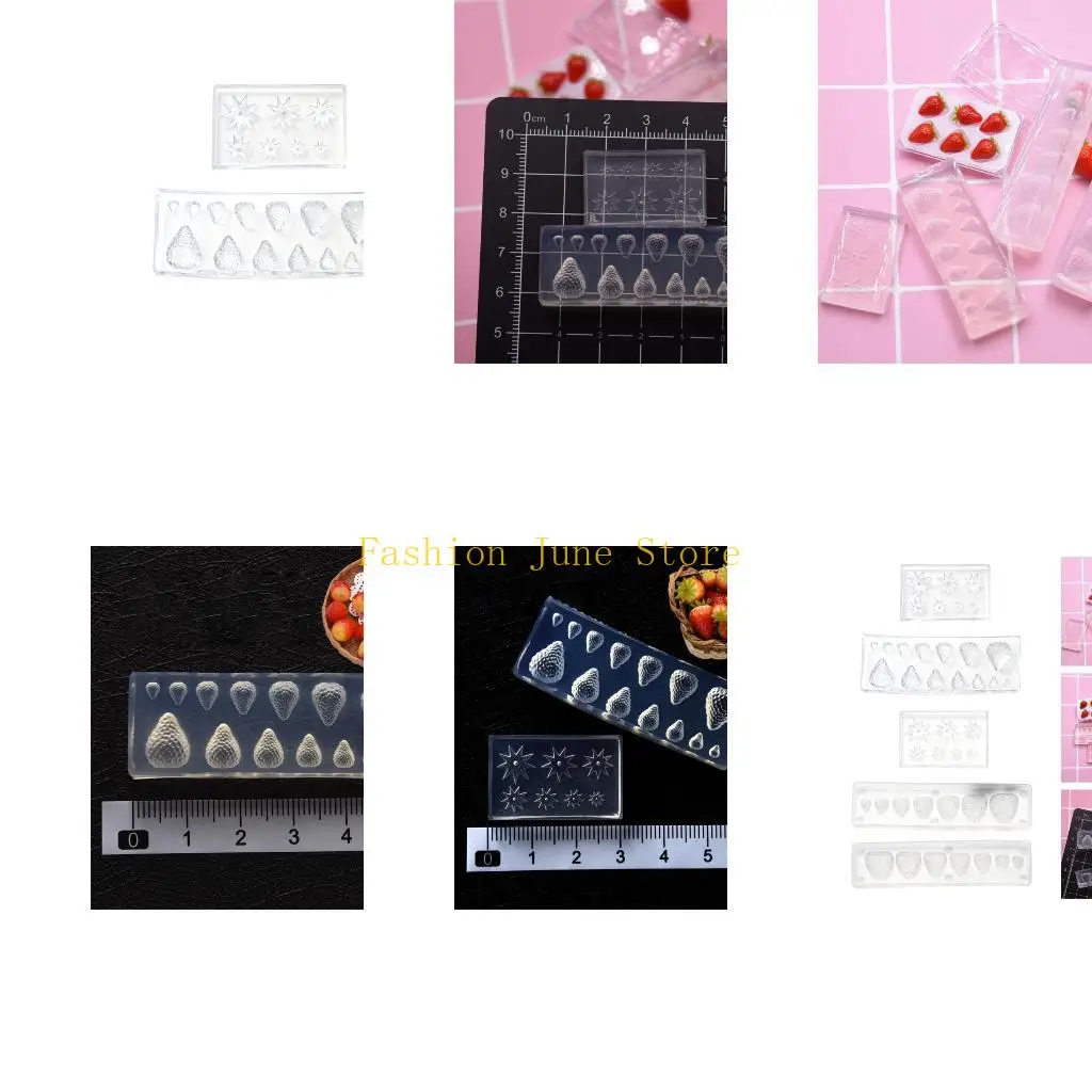 

N5KA Силиконовая миниатюрная форма для клубники с реалистичными характеристиками для проектов из смолы, аксессуары для украшения