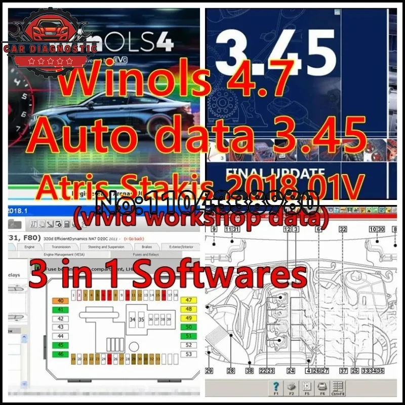 Winols 4.7 Full Activated + Damos 2021  Auto Data 3.45+Vivid Workshop Data Multi-languages Atris-2018.01 All Car Data Automotive