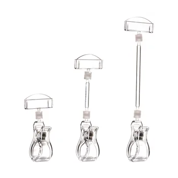 1Pack Sign Paper Card Price Label Tag POP Display Spring Plastic Clips Holders Promotion Store