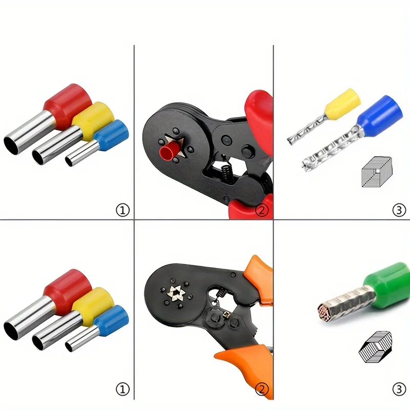 1pc Crimping Pliers, Tubular Terminal Crimping Pliers, HSC8 6-4A/0.25-10mm ², HSC8 6-6A/0.25-6mm ², High Precision Fixtures, Har