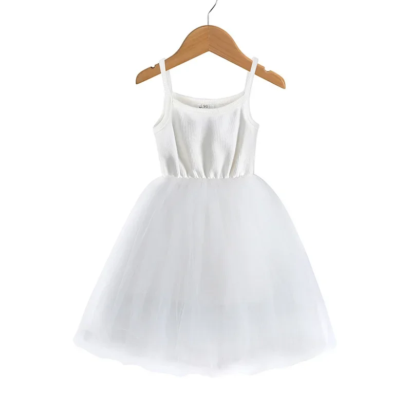 2023 Summer Cute Girls Princess Dress Kids Sleeveless Tulle Clothes Children Birthday Party Vestido Kids Easter Tutu Costume