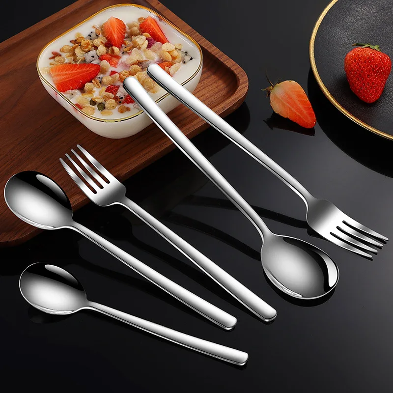 Jenny&Dave 304 stainless steel spoon, Korean style spoon, household long handle stirring spoon, spoon, eating spoon, fork, stain