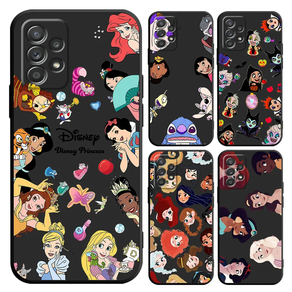 Disney Princess Cute Phone Case dla Samsung Galaxy A70 A03s A10 A10s A51 A04e A30 A02 A20e A01 A41 A04s A40 A02s A50 A03 Cover