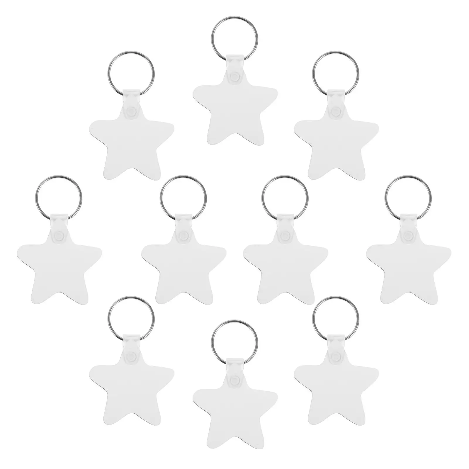 

10 Pcs Keychains Stars Sublimation Blanks Handicraft Decorative DIY Supplies Craft Painting Sublimation Keychains Tools