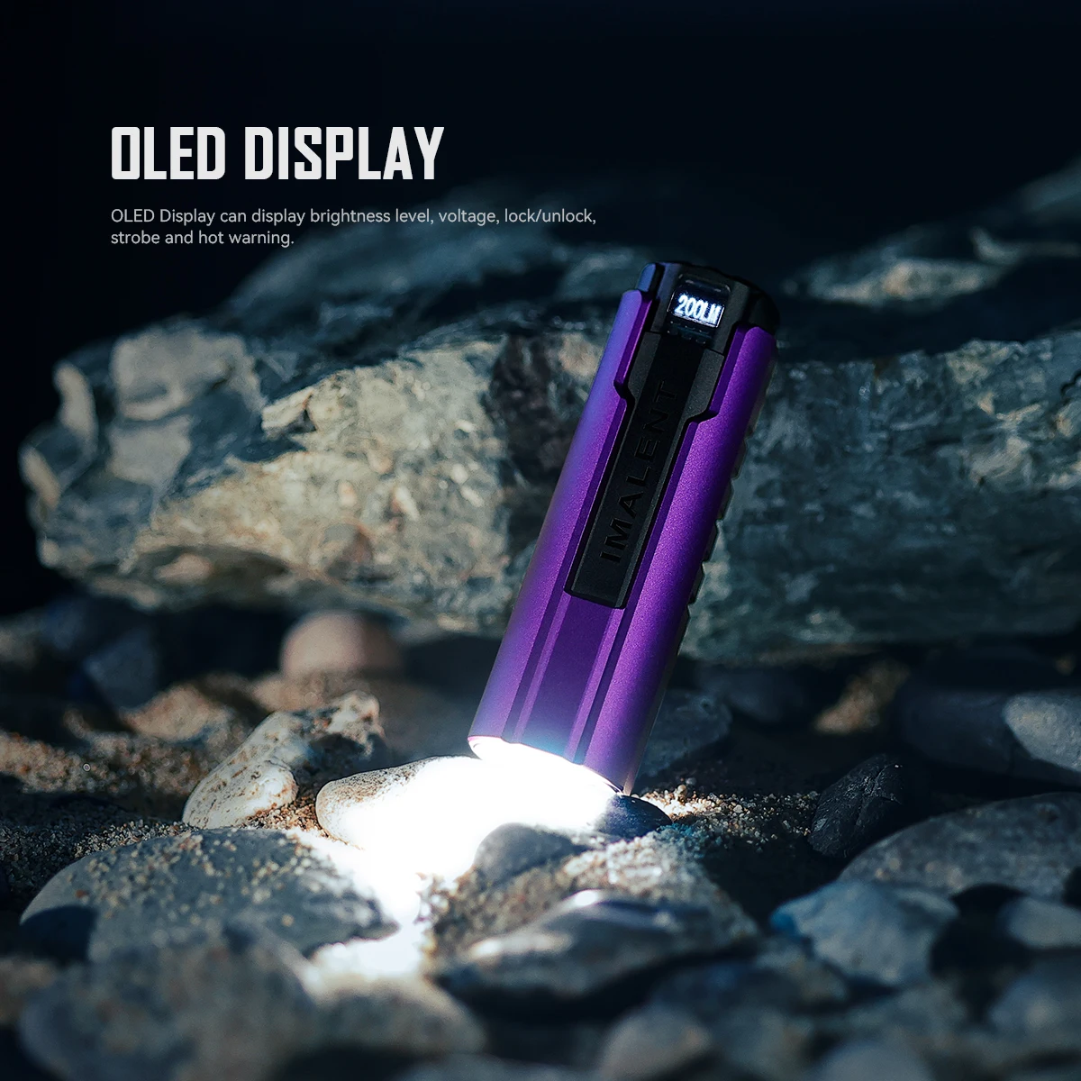 IMALENT LD70 Purple EDC Portable Rechargeable Flashlight with 4000 Lumens and Cree XHP70.2 LED for Camping, Hiking.