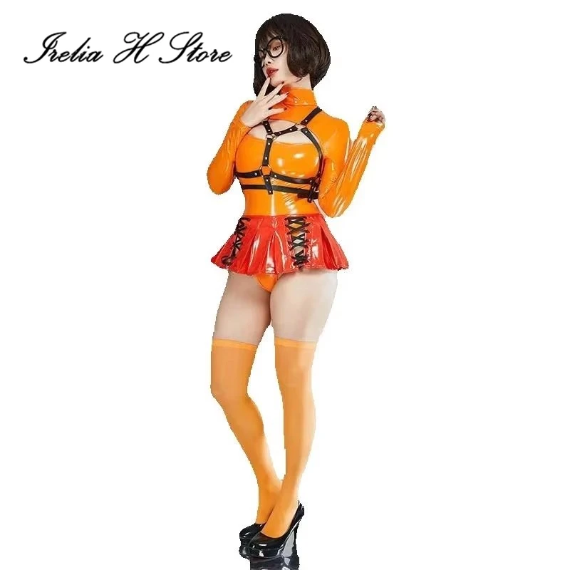 

Irelia H аниме PU сексуальное нижнее белье кожаный косплей костюм частные фотосессии Рождество лед снег красота топ