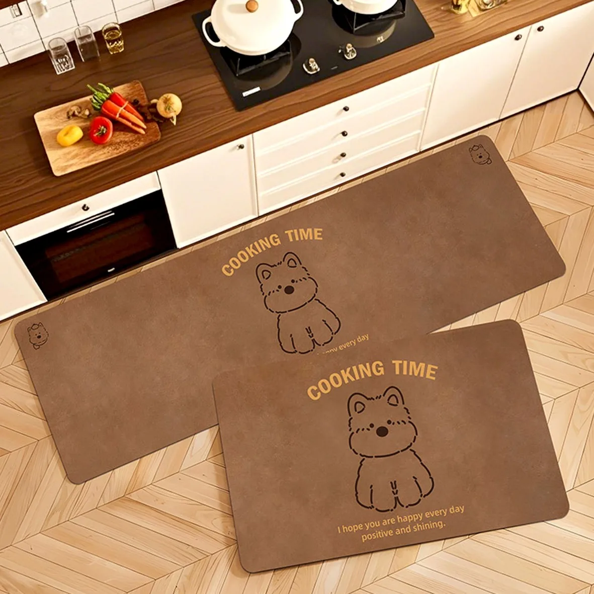 

Кухонный ковер Нескользящий водонепроницаемый маслостойкий напольный коврик Cute Highland Dog Коричневый кожаный коврик Длинные коврики для украшения дома Ковер 양 XML자