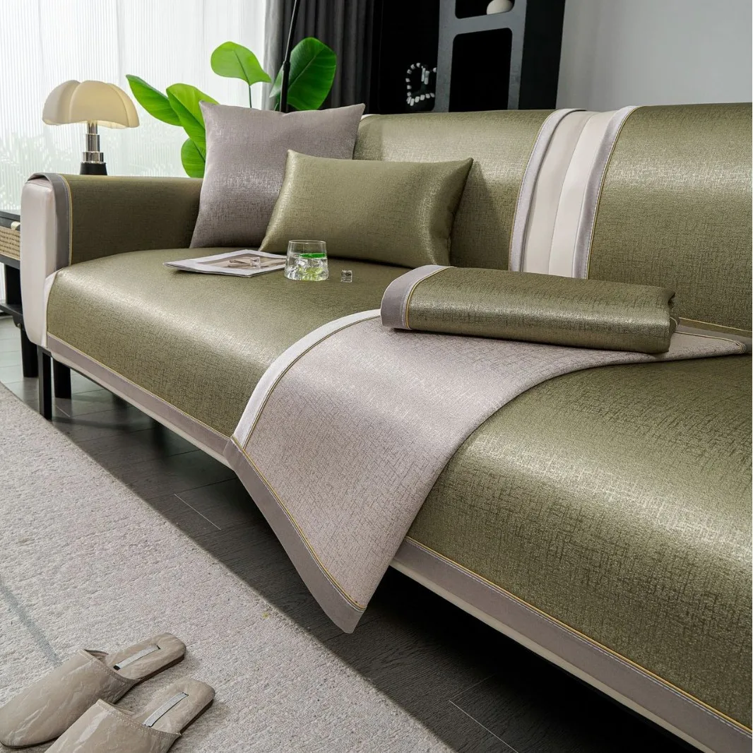 1/2/3/4-seater Ice Cooling Sofa Seat Cover Universal Sofa Slipcovers for Living Room Non-slip Summer Couch Mat Towel Home Decor