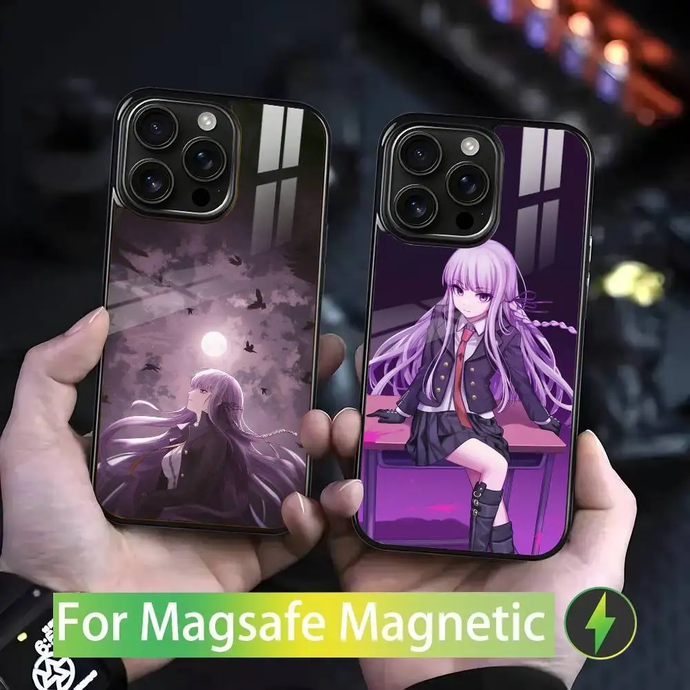 

KyokoK-Kirigiri Phone Case For IPhone 17 16 15 14 13 12 11 Pro Max Plus Mini Magsafe Mirror Wireless Magnetic Cover