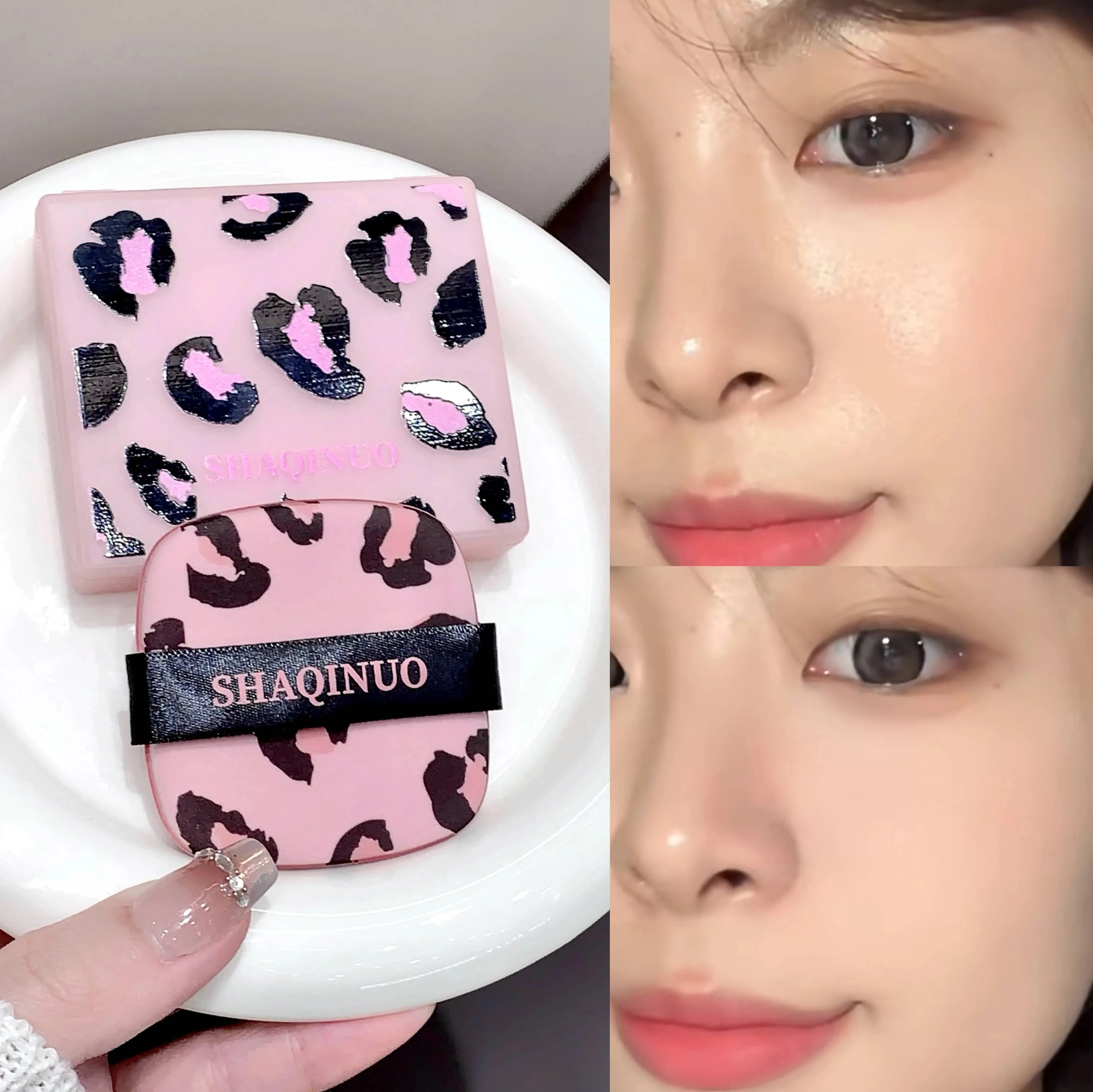 

100 Sheets Pink Leopard Print Facial Oil Absorbing Paper 100 Sheets Portable Storage Box with Mirror Beauty Tool for Skincare