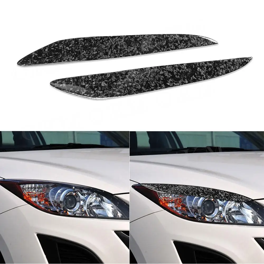 

Forged Carbon Headlight Covers Stickers for Mazda RX8 Coupe 2004-2008 for Mazda 3 2010-2013 Front Bumper Eyebrow Decoration