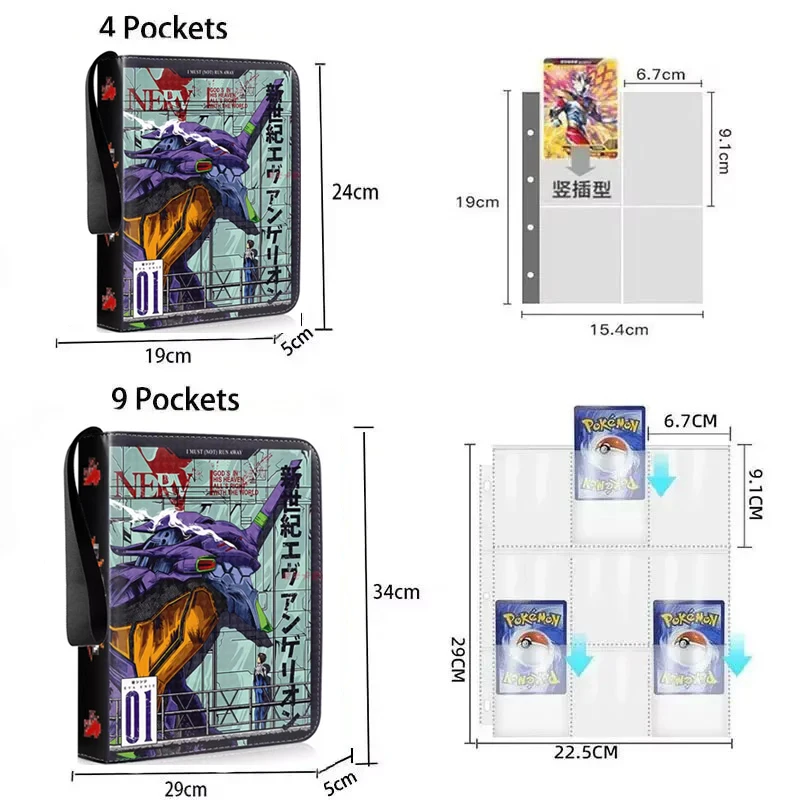400pcs/900pcs EVA Card Neon Genesis Evangelion Card Collections Zipper Cards Album Book Folder Anime Binder Holder Toys Gift
