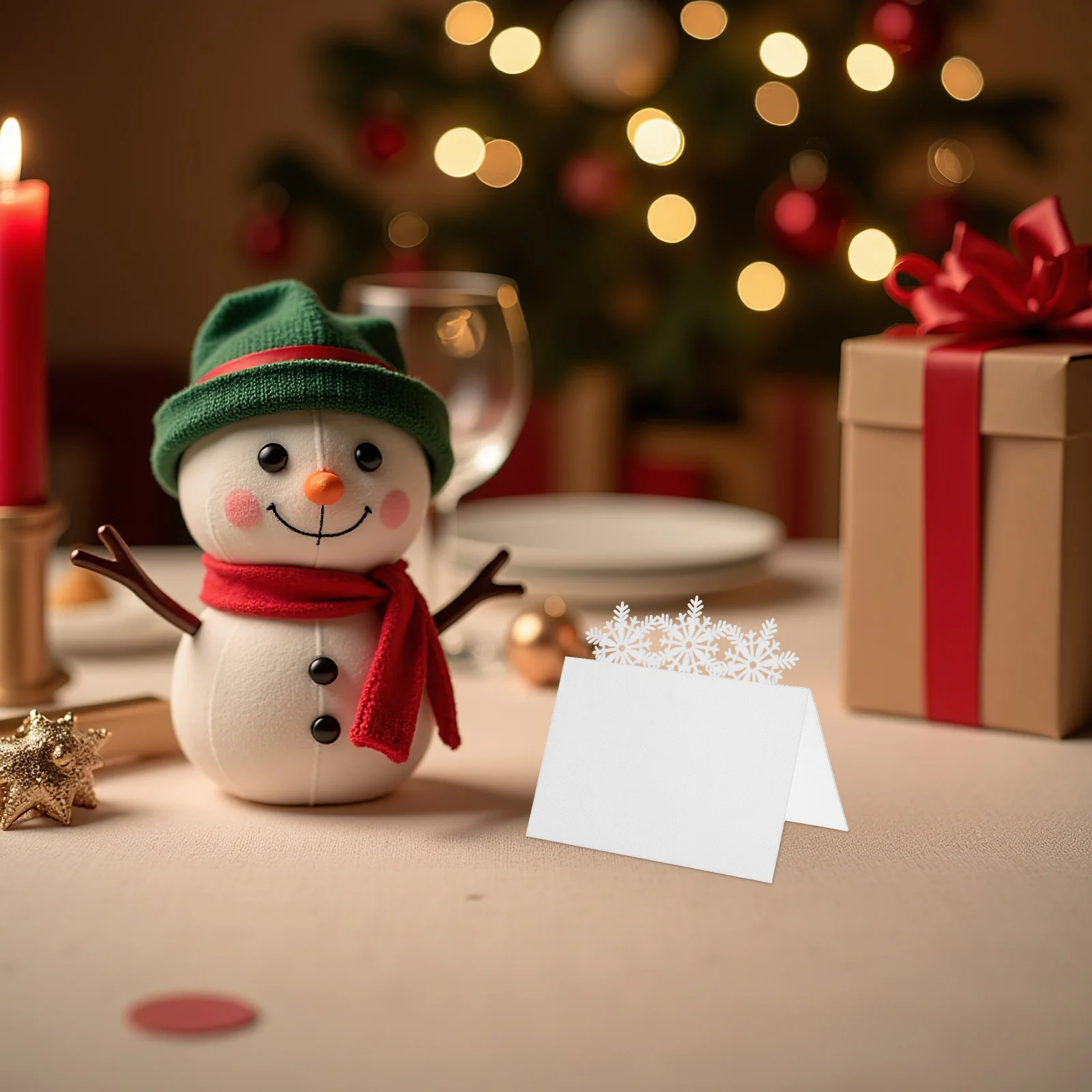 

50pcs Christmas Table Snowflake Place Cards For Holiday Dinner Wedding Party Name Seat Tags Paper Placeholders Winter Festive