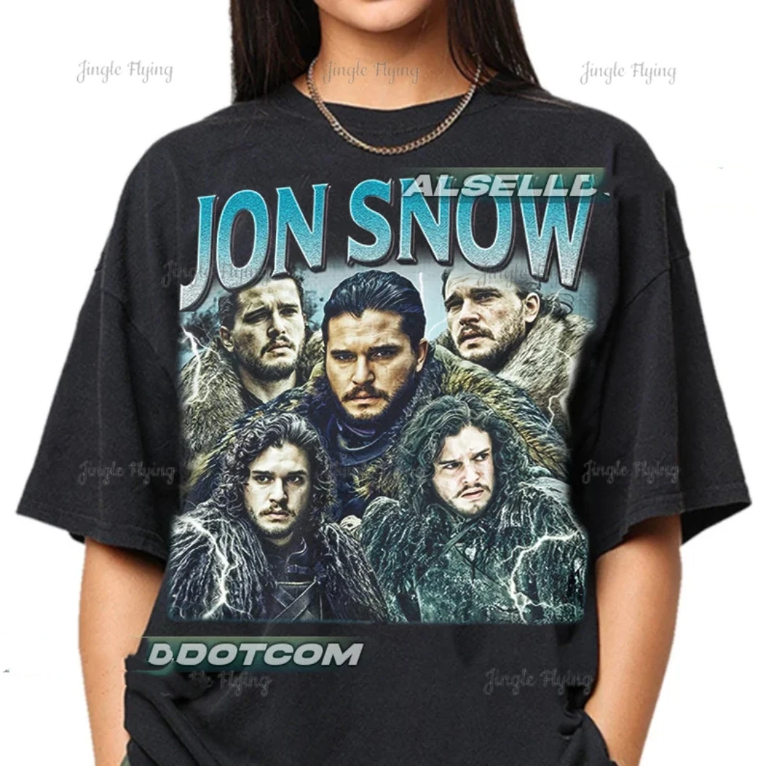 Винтажная Футболка ограниченного размера Джон Сноу, подарок для женщин и мужчин, футболка большого размера унисекс, высокое качество