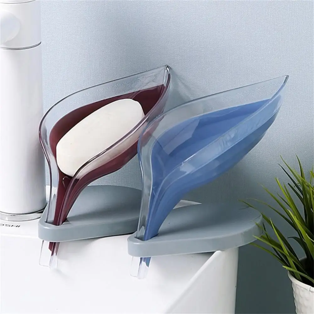 Leaf Shape Soap Box Bathroom Soap Holder Dish Storage Plate Tray Bathroom Soap Holder Case Bathroom Gadgets Bathroom Supplies