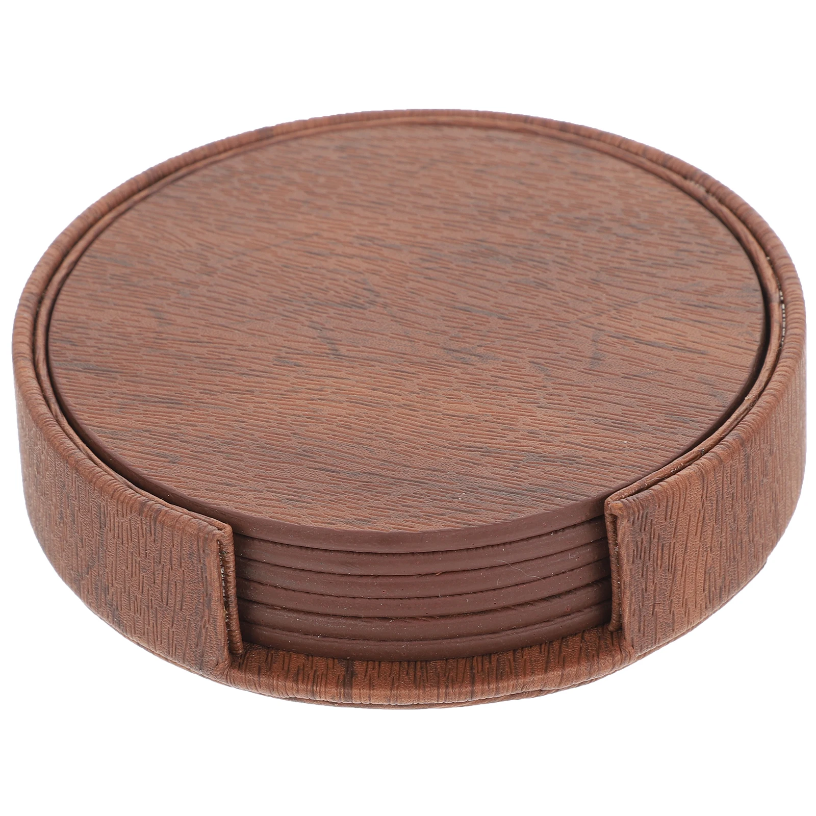 

6Pcs Tea Cup Coaster Set Practical PU Round Cup Mats Anti-Skid Heat Resistant Tumbler Pads Home Bottle Mats Pads