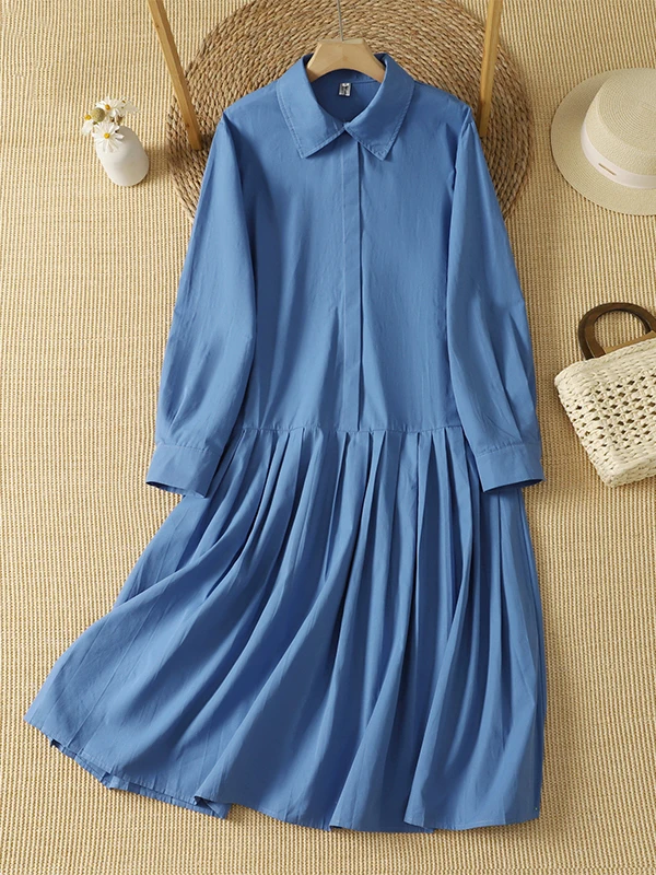 Midi Dress - Vestido Feminino de Manga Longa Xadrez