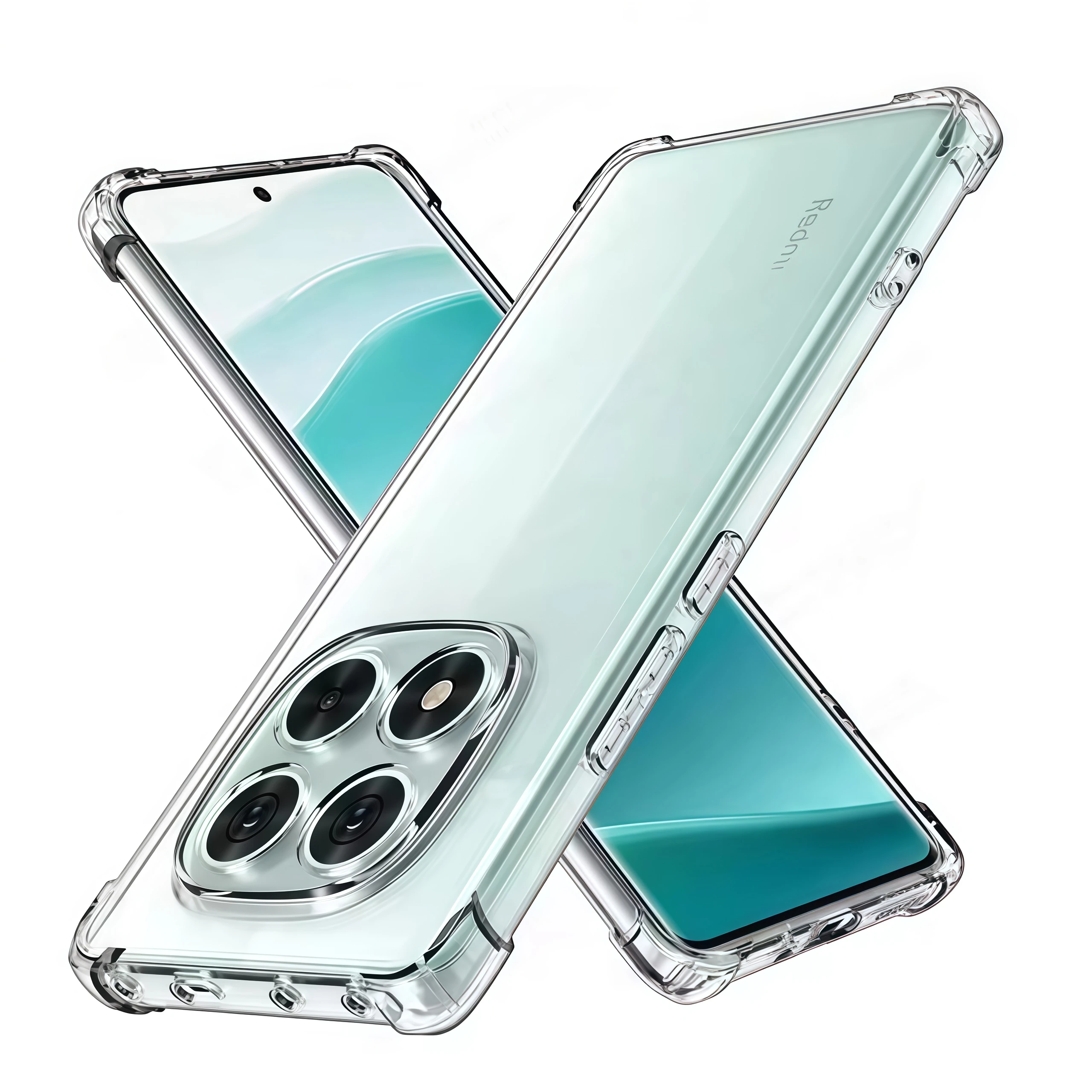 Clear Phone Case For Xiaomi Redmi Note 15 13 14 12 11 10 9 Pro Plus 5G Shockproof Transparent Soft Silicone TPU Bumper Cover