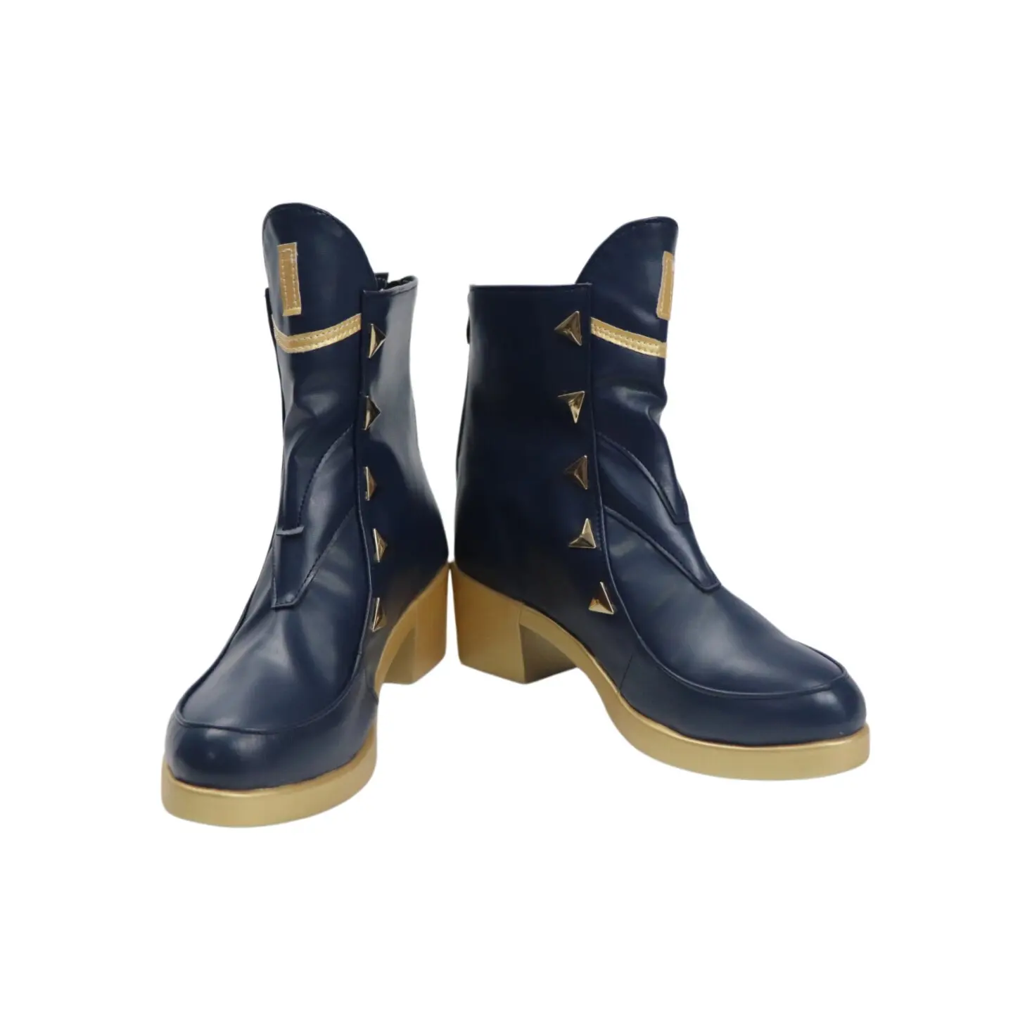 Anime NIJISANJI EN Kenmochi Toya Cosplay Shoes Deep Blue Short PU Leather Boots For Halloween Carnival