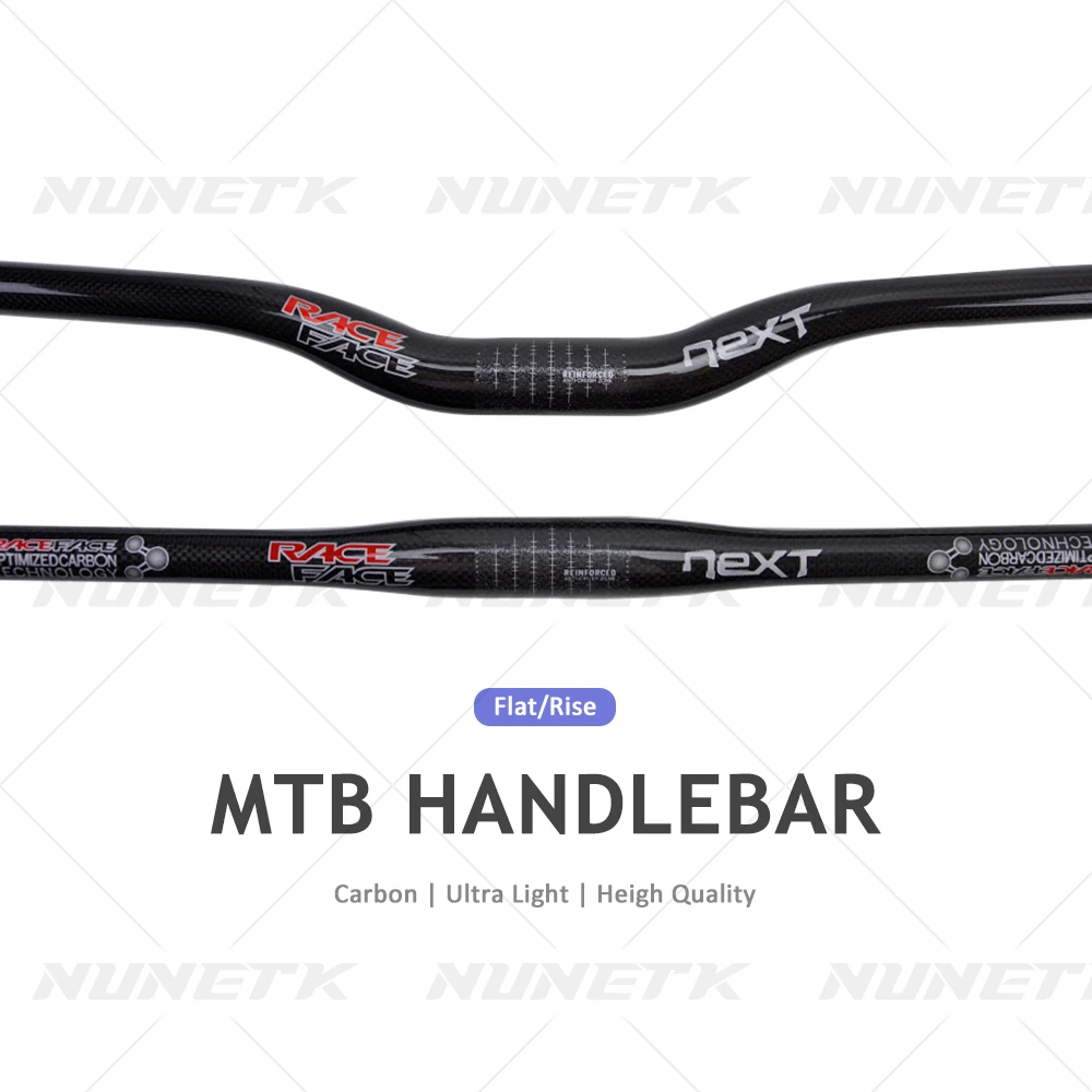 Race Face MTB Handlebar 3K Gloss Full Carbon Fibre Mountain Bike Handlebar Flat/Rise Handlebar For 31.8*580-760mm Bicycle Parts