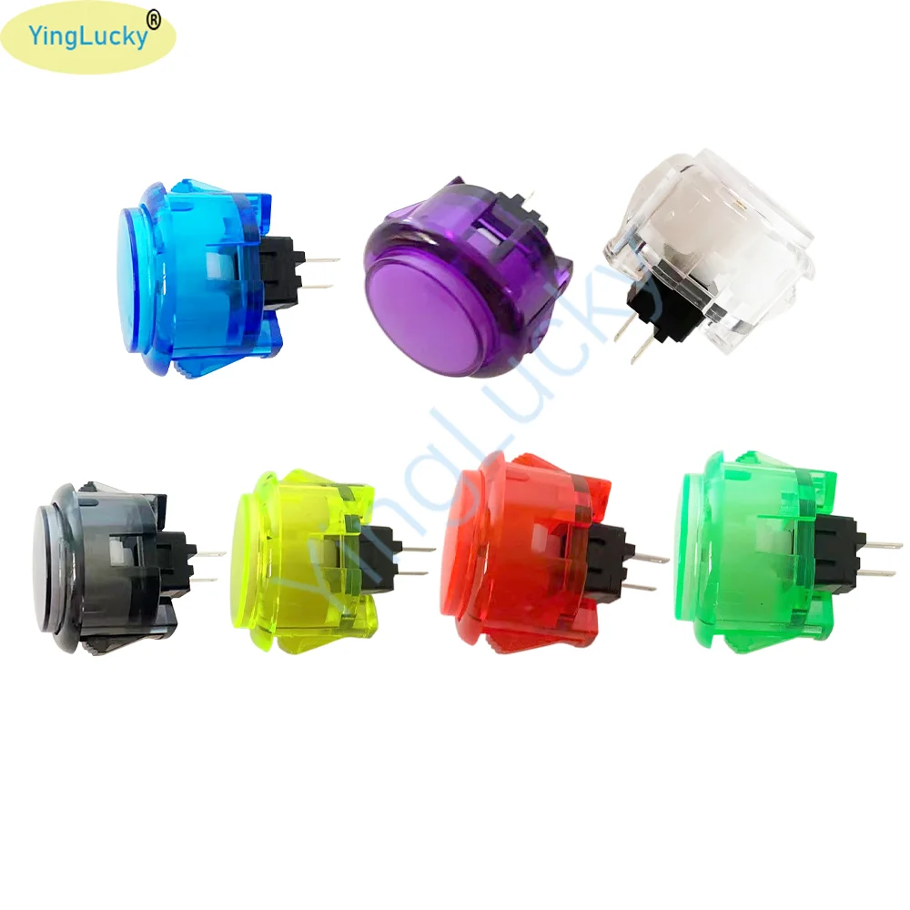 10 sztuk / worek Przycisk Arcade 30 mm 24 mm Kopiuj przycisk SANWA OBSC Wielokolorowy przezroczysty bez przycisku LED do gry DIY ARCADE Pandora