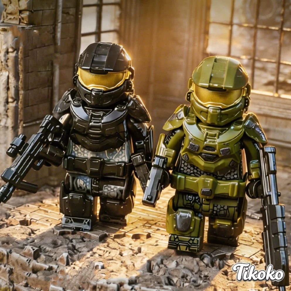 Figuras de Acción Mini de Bloques de Construcción Haloed T009 T010 T011