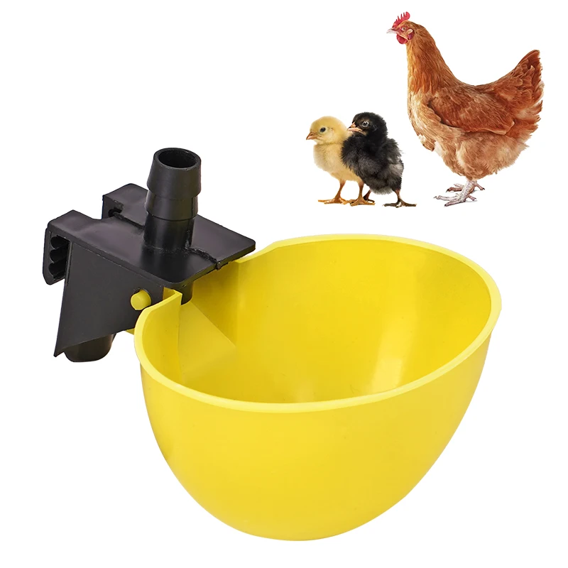 10/20 Pcs Automatic Chicken Quail Drinking Bowls Waterer Drinker Yellow Cups for Bird 9.5mm Poultry Water Drinking Fountain