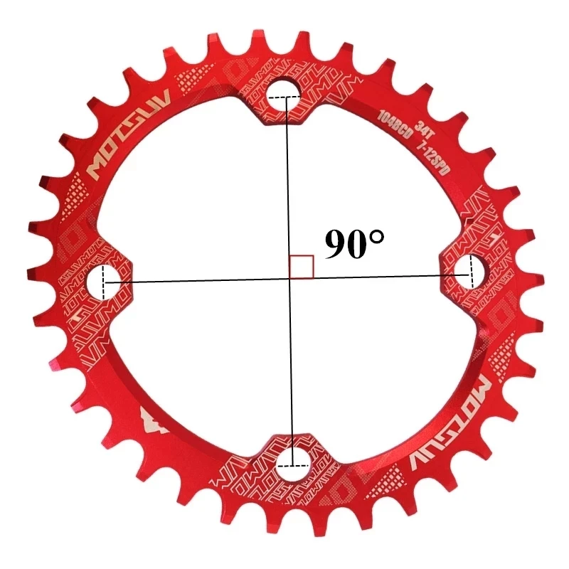 MOTSUV 104BCD Round Narrow Wide Chainring MTB Mountain Bike Bicycle 104BCD 32T 34T 36T 38T Crankset Tooth Plate Parts 104 BCD