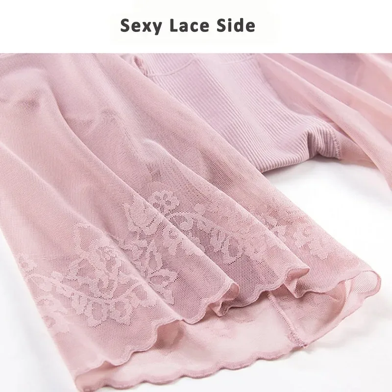 Sexy Lace Safety Shorts Women Summer Plus Size High Waist Elastic Under Skirt Safety Panties Anti Rub Thigh Boyshorts Female 5XL