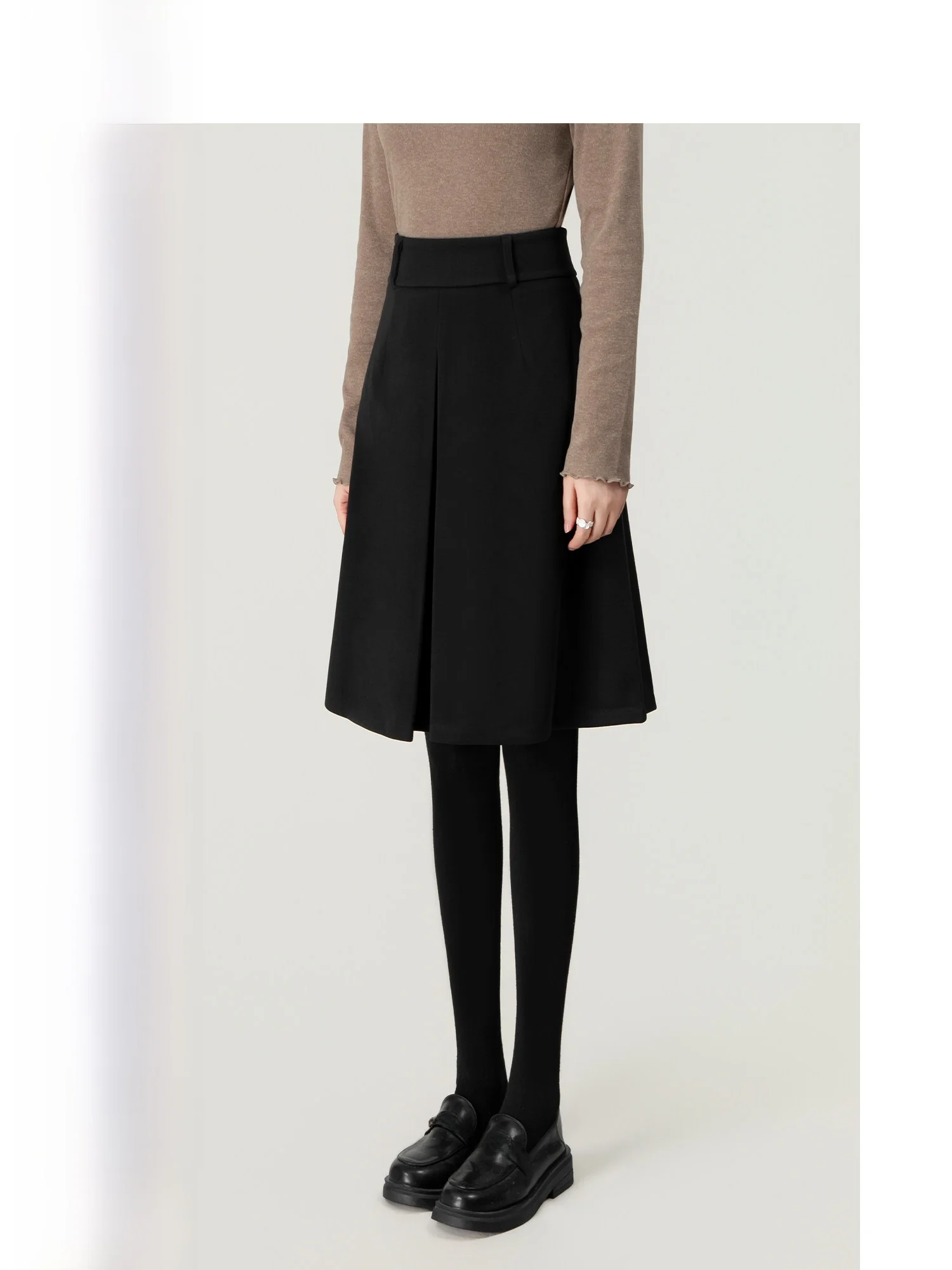 

Женская зимняя утепленная шерстяная юбка-миди А-силуэта с волнистым ретро-дизайном, фасон «зонтик», для повседневной носки, стандартный крой