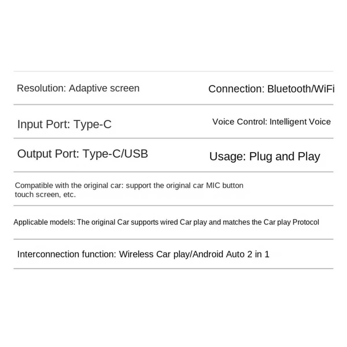 CarPlay Box Android Auto Wireless CarPlay Converter Car Android Smart Box Car Adapter Wireless Adapter Easy to Carry