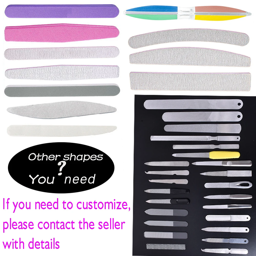 1000pcs Custom nail products/nail files for pedicure/natural nails/extensions/pet/acrilic/key chain nail file shine Salon Gifts