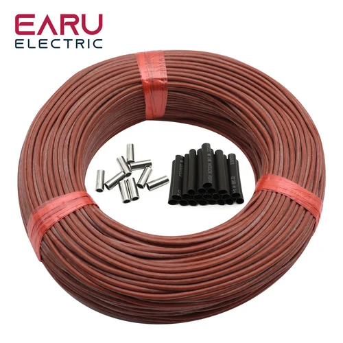 Cable de suelo cálido infrarrojo, bobina de alambre de fibra de carbono eléctrica, 12K, 33ohm/m, 100mm, 5-2,0 metros