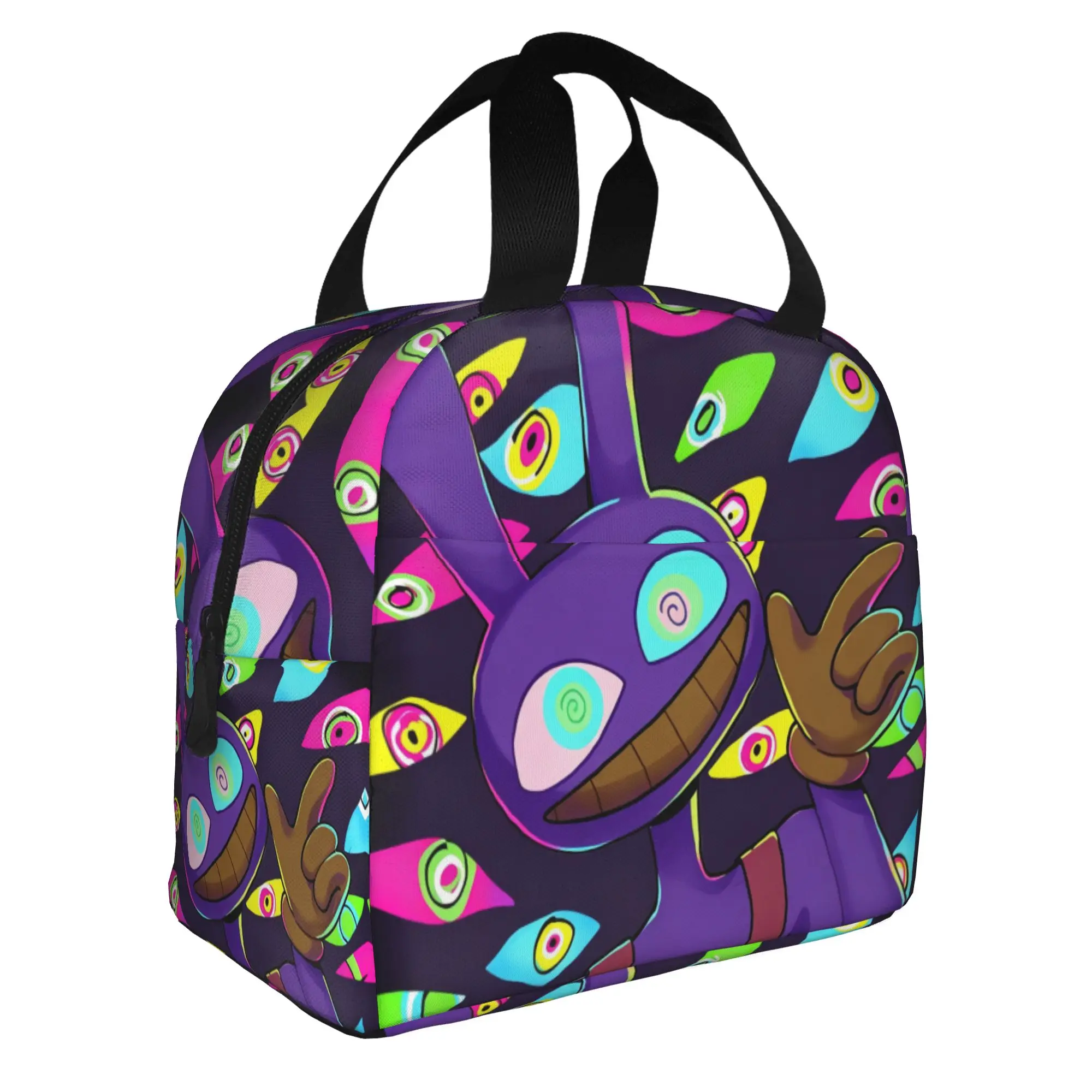 Jax D-Digitals Circus Portable Lunch Boxes Women Waterproof Anime Movie Thermal Cooler Food Insulated Lunch Bag Office Work