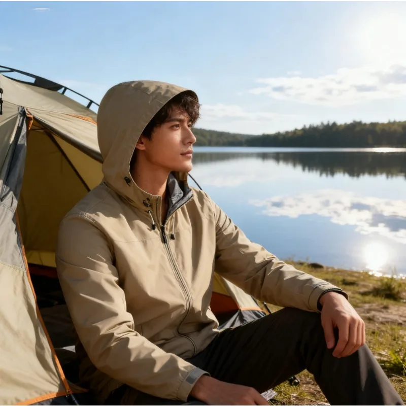 

Costumes Accessories 2-in-1 Men's Hooded Windbreaker - Lightweight Water-Resistant Jacket for Outdoor Adventures