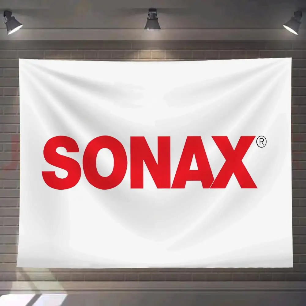 

S-SONAXs Logo Cool Tapestry Custom Living Bedroom Party Dormitory Interior Wall Bohemian Decoration Attached Clip