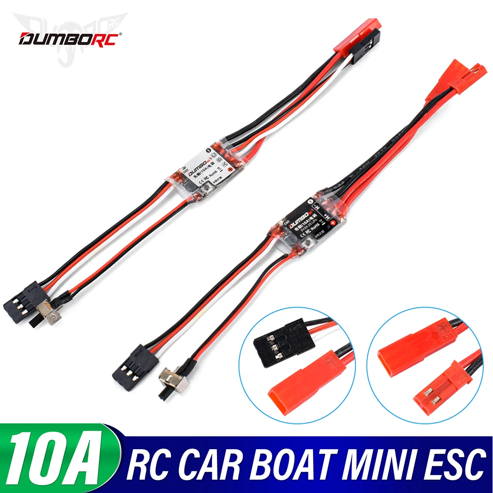 NIEUWE DUMBORC 10A ESC Mini 10A Borstel Borstelloze ESC Afstandsbediening ESC 2S Lipo 5 V/2A BEC Voor 1/18 1/24 RC Auto Boot Mosquito Auto