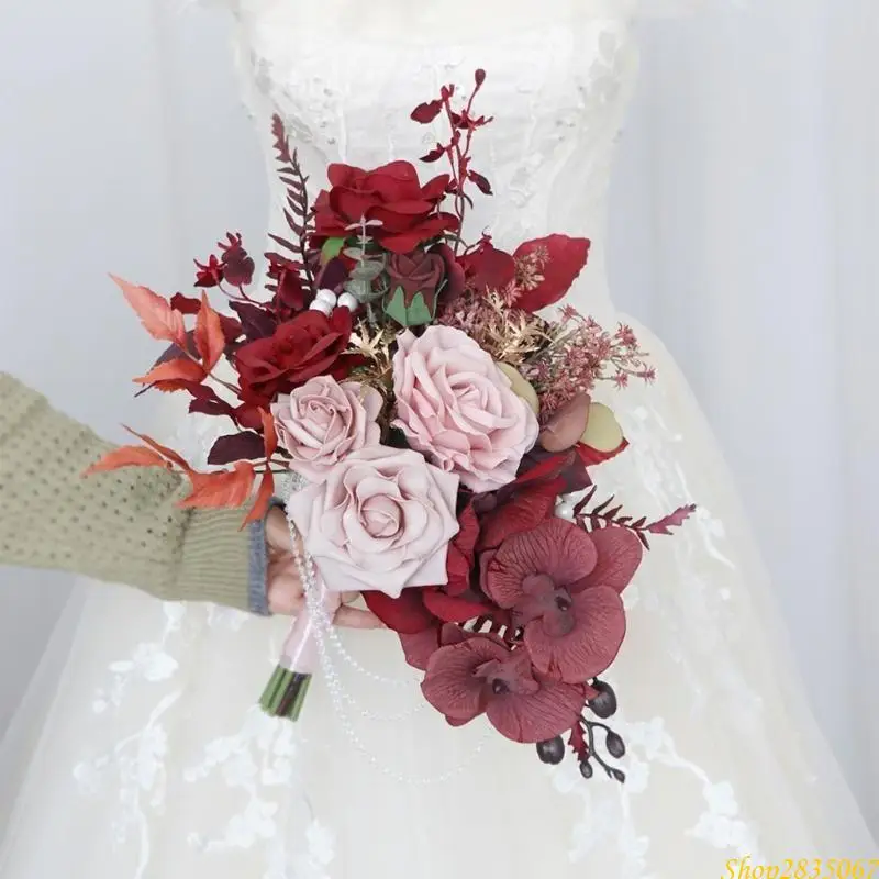 

Wedding Bouquets for Bride Bridesmaid, Artificial Flower Arrangement Decorations 831F