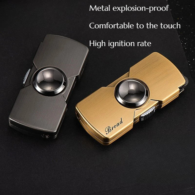 Mini Wheel Directly Strikes Lighter Sand Windproof Blue Flame Men's Gift Cigarette Accessories