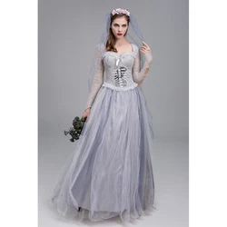 Multiple Lady Corpse Bride Costume Classic Long Creepy Mexican Zombie Roleplay Cosplay Carnival Halloween Fancy Party Dress